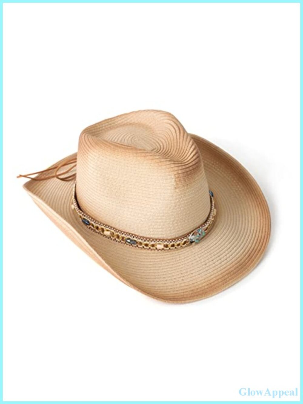 Western Style Cowboy Straw Hat Wide Brim with Belt Buckle